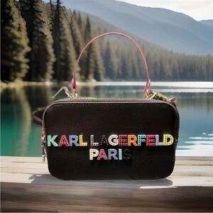 NWT KARL LAGERFELD PARIS SIMONE EMBELLISHED CROSSBODY BAG